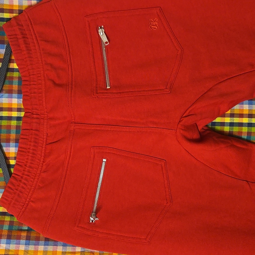 Women's Kooples Red Zippered Sweatpants, Sz L NWT - Picture 5 of 6